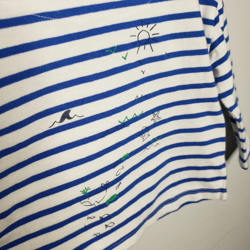 NWT Gymboree 12-18 Monthd Bsby Blue Striped Nautical Ocean Long Sleeve Top